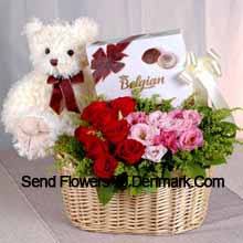 Roses with Chocolate and Teddy